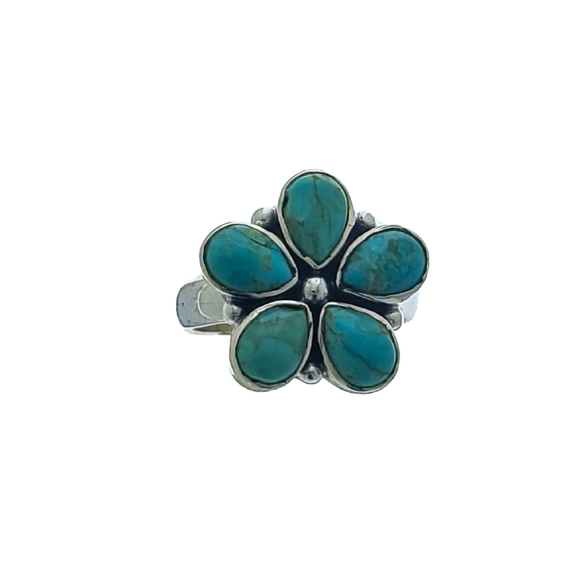 ❤️ AMERICAN FLOWER STERLING SILVER RING - Picture 1 of 7